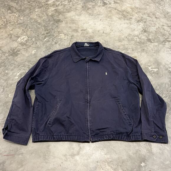Polo Ralph Lauren Other - VINTAGE Polo Ralph Lauren Jacket Mens 2XL Harrington Blue Full Zip Pony Collared